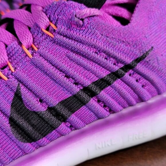 Nike Free RN Flyknit SE Premium Women's Running Shoes Size 6 Purple Black White - Picture 3 of 8